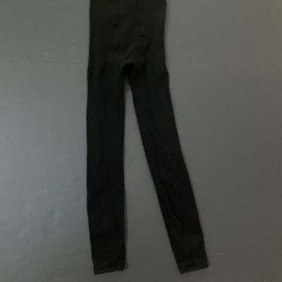 Black Fleece Lined nylon Footless Tights Sz S-M